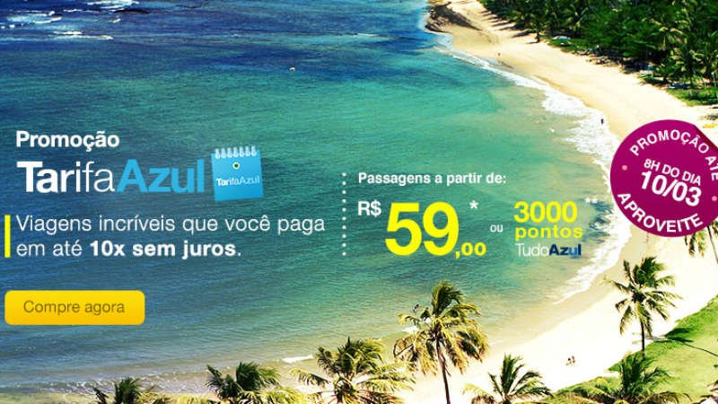 Promocion de azul para vuelos baratos en Brasil