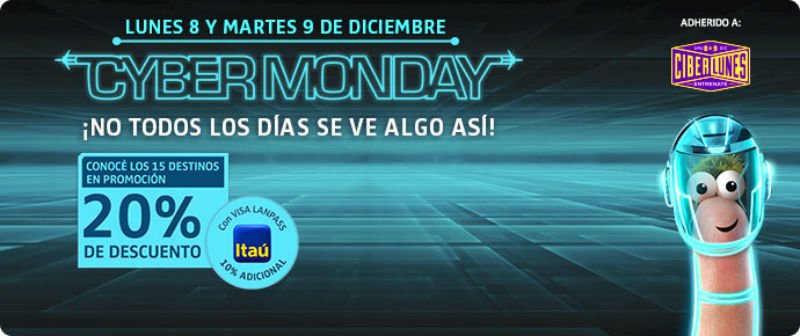 CyberMonday permite comprar pasajes baratos a Brasil con Lan